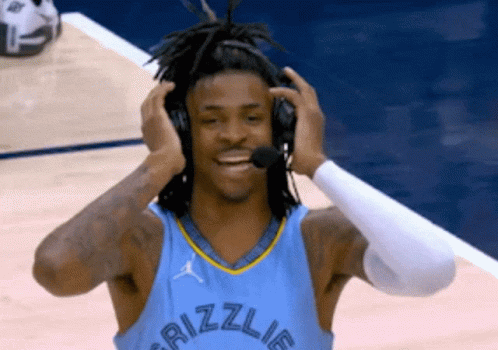 Ja Morant Talking Laughing Headphones GIF