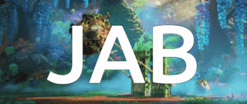 Jab Word on Colorful Background