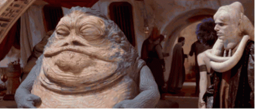 Jabba The Hut Talking With Bib Fortuna GIF