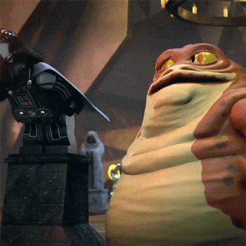 Jabba The Hutt Avoiding Robot Laser Sword GIF