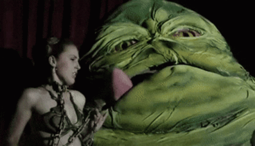 Jabba The Hutt Licking The Girl Beside GIF
