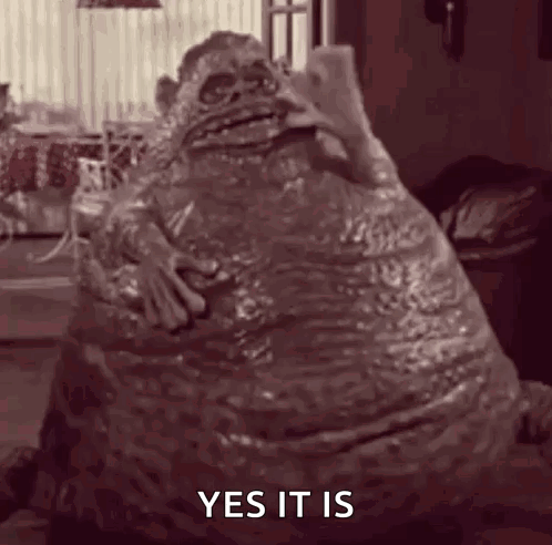 Jabba the Hutt Taking Selfie With Cell Phone