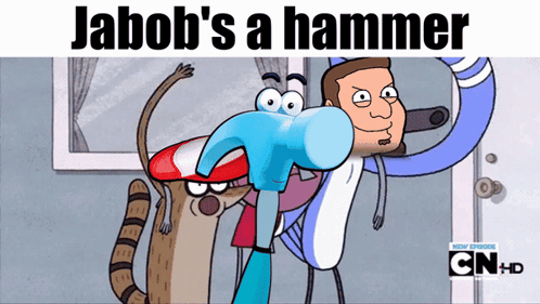 Jabob 'S A Hammer Is The Title Of A Regular Show GIF