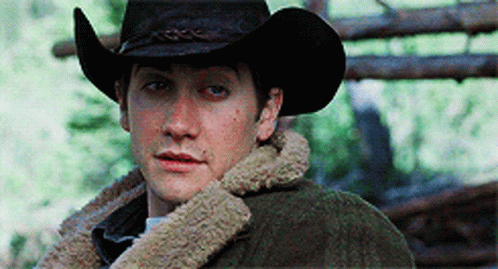 Jack And Ennis Smiling To One Another Brokeback Mountain GIF