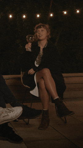 Jack Antonoff Cheers With Taylor Swift GIF