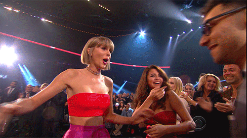 Jack Antonoff Hand Shakes Taylor Swift GIF