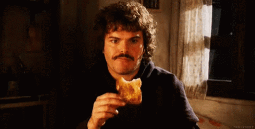 Jack Black Eating Toast Bread GIF