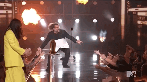 Jack Black Mtv Movie Awards Stage Roll GIF