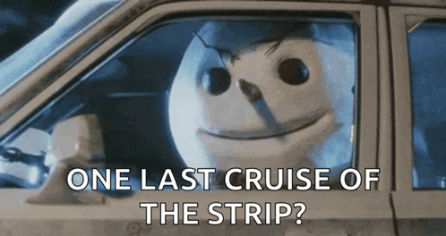 Jack Frost Driving Car During One Last Cruise Of The Strip GIF