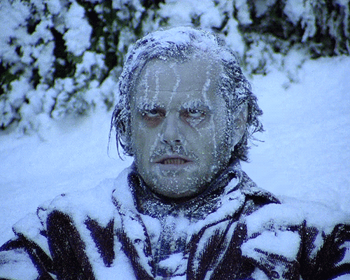 Jack Nicholson Frozen In Snow GIF