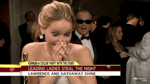 Jack Nicholson Jennifer Lawrence Oscars GIF