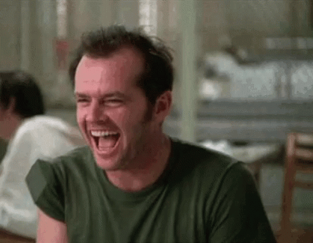 Jack Nicholson Nodding And Chuckling GIF