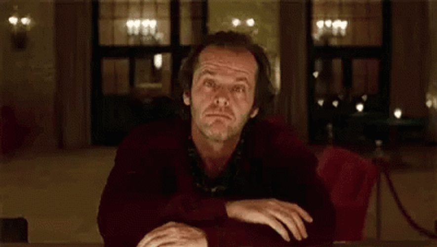 Jack Nicholson Nodding Chuckling The Shining GIF