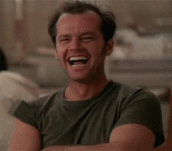 Jack Nicholson Nodding Face Palm Laughing GIF