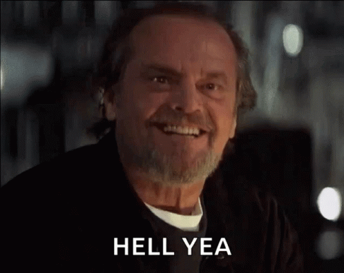 Jack Nicholson Nodding Hell Yea Meme GIF