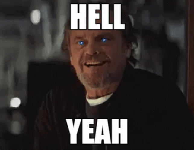 Jack Nicholson Nodding Hell Yeah Laser Eyes GIF