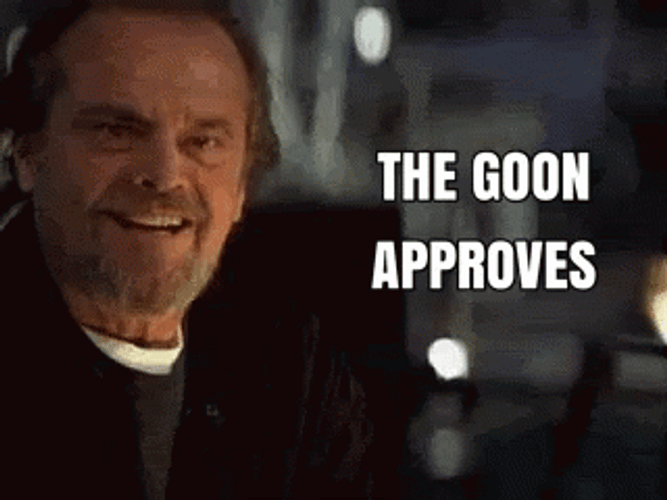 Jack Nicholson Nodding The Goon Approves Meme GIF