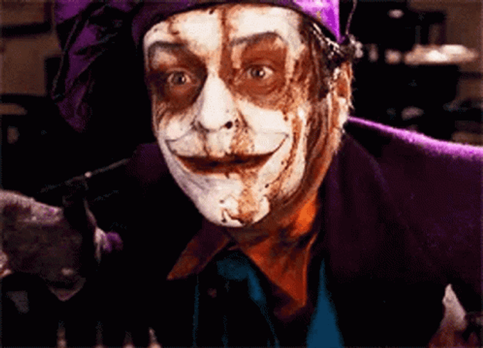 Jack Nicholson Nodding The Joker Laughing GIF