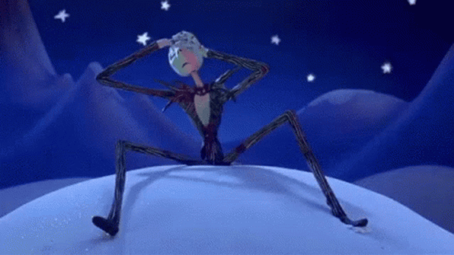 Jack Skellington Thinking Wink Headshake GIF