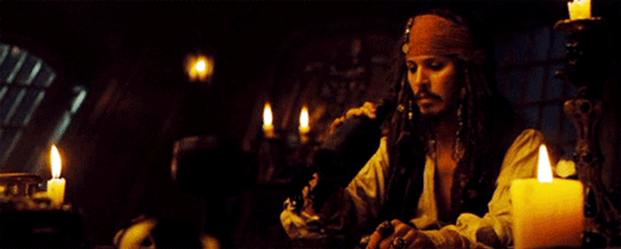 Jack Sparrow Pirate Of The Caribbean Holding Bottle GIF