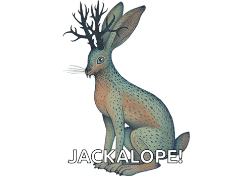 Jackalope Watercolor Gif GIF