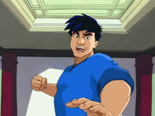 Jackie Chan Takes A Punch GIF
