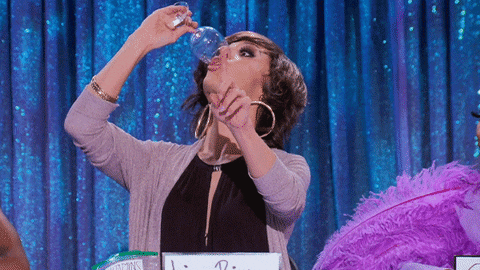 Jackie Cox Drinking Wine Rupaul's Dragrace GIF