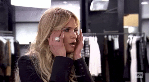 Jackie Goldschneider Hair Pulling Shokc Reaction GIF