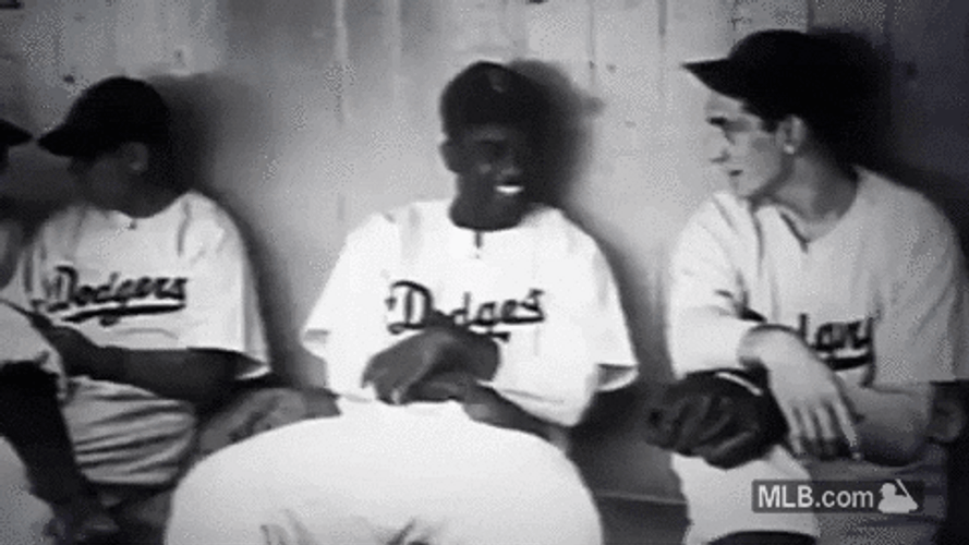 Jackie Robinson Dodgers Laughs GIF