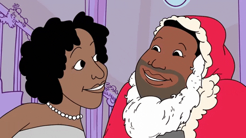 Jackson 5 Cartoon Black Santa GIF