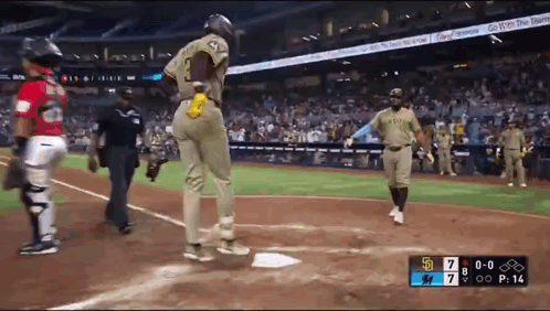 Jackson Merrill Hugs Teammate GIF