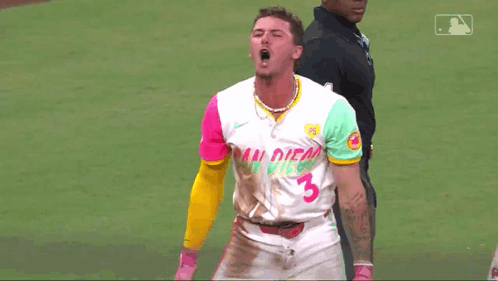 Jackson Merrill Shouting On The Field GIF