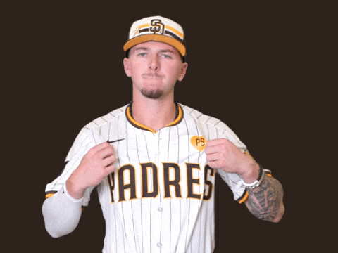 Jackson Merrill Showing Off Jersey GIF