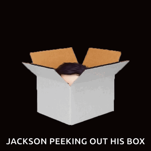 Jackson Peeking Out His Box