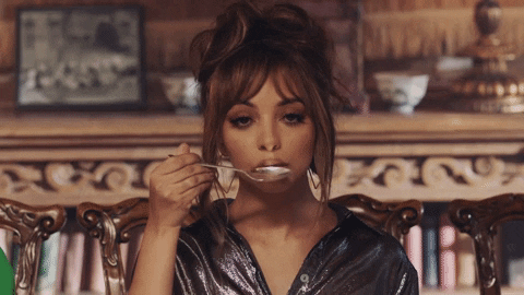 Jade Thirlwall Sipping Soup GIF