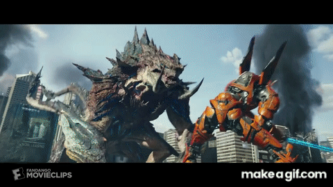 Jaegers Versus Mega Kaiju Pacific Rim GIF