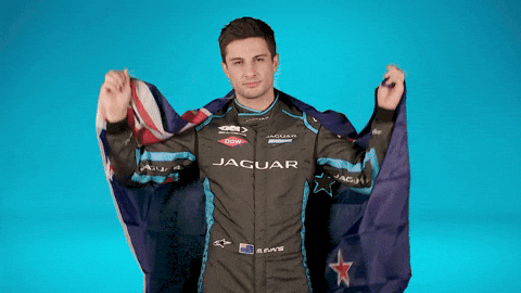 Jaguar Mitch Evans Flag GIF