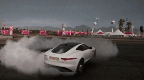 Jaguar White Sports Car GIF