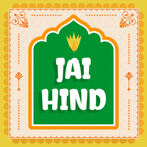 Jai Hind White on Green