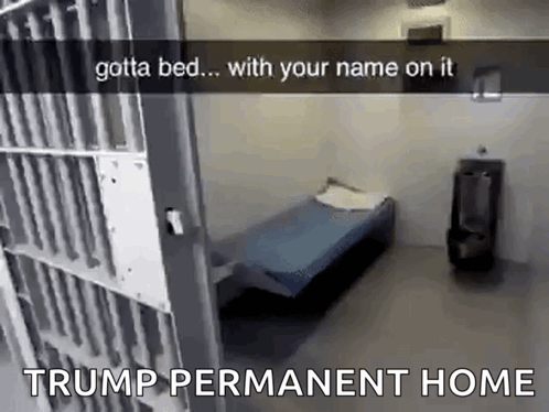 Jail Cell With Trump Permanent Home Caption