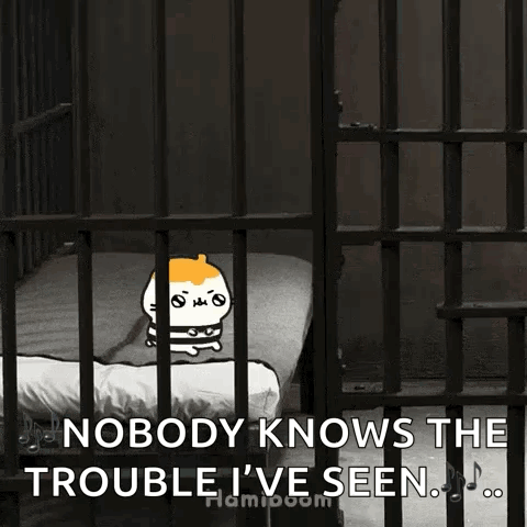 Jailed Cat Nobody Knows The Trouble I've Seen GIF