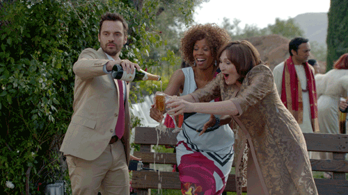 Jake Johnson Pouring Overflow Wine GIF