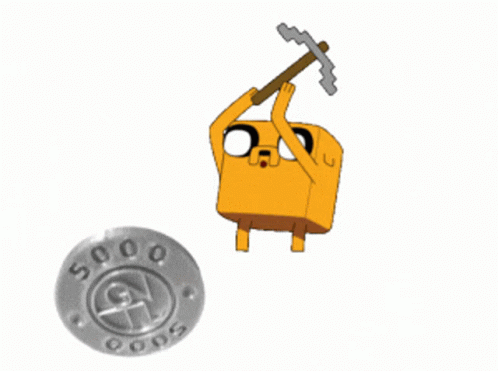 Jake Mining For Coins GIF