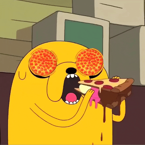 Jake The Dog Eating Pizza GIF