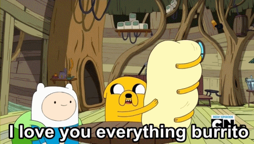 Jake The Dog Hugging Burrito GIF