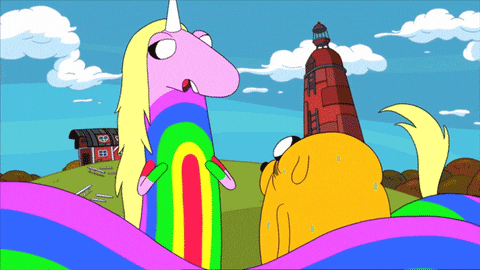 Jake The Dog Talking To A Unicorn GIF