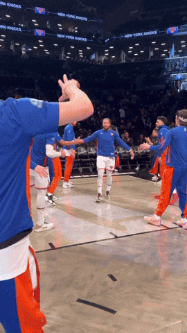 Jalen Brunson Celebration High Five Teammate GIF