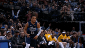 Jalen Brunson Celebration Running Towards Teammate GIF