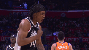 Jalen Brunson Celebration Screaming Hitting Chest GIF