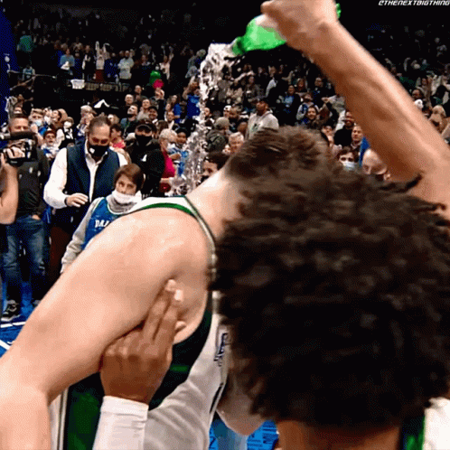 Jalen Brunson Drink Shower GIF